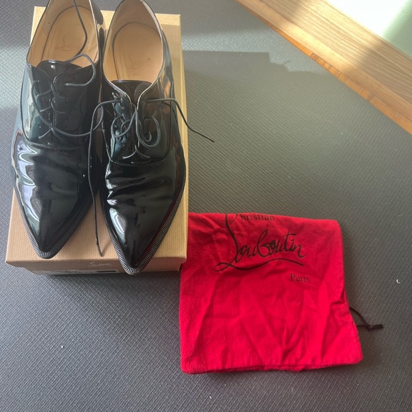 Loubotin. Oxfords, Lace up. Patent leather. Black. Size 41.5 - Picture 2 of 9